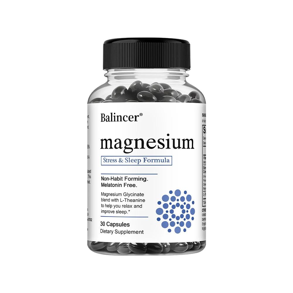 Magnesium Glycinate - Improve Cardiovascular Health, Reduce Stress, and Promote Healthy Sleep, Muscle Growth, Non-GMO