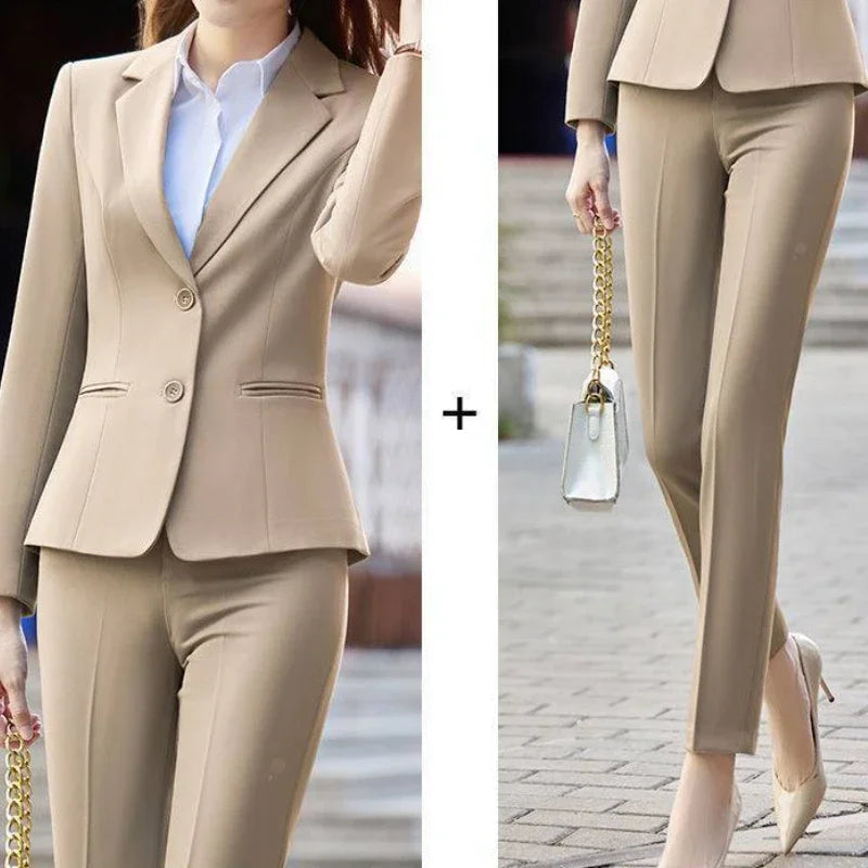Two Pieces Sets Pants for Woman Shirt Outfits Blouse and Trousers Suits Office Women's 2 Pant Set Wear To Work Black Blazer Xxl