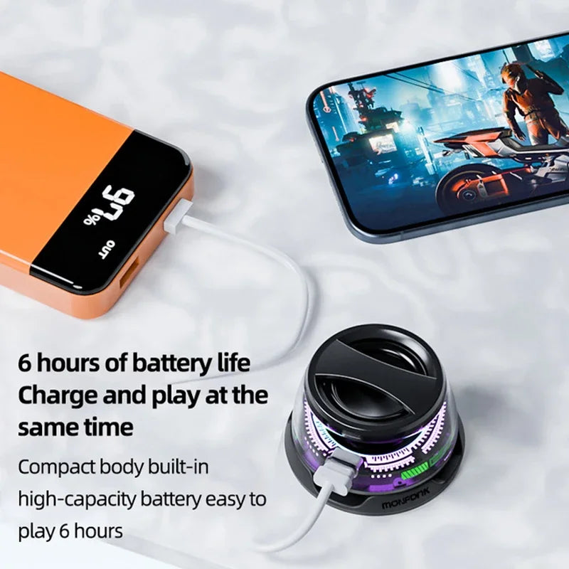 Wireless Bluetooth Speaker Gift Magnetic Bracket Portable High-sound Quality TWS interconnected LED Color Light Mini Speaker