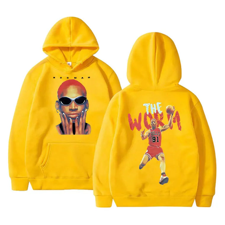 Vintage The Worm Dennis Rodman Graphics Hoodie Men Women Hip Hop Fashion Oversize Sweatshirt Harajuku Boys Basketball Streetwear