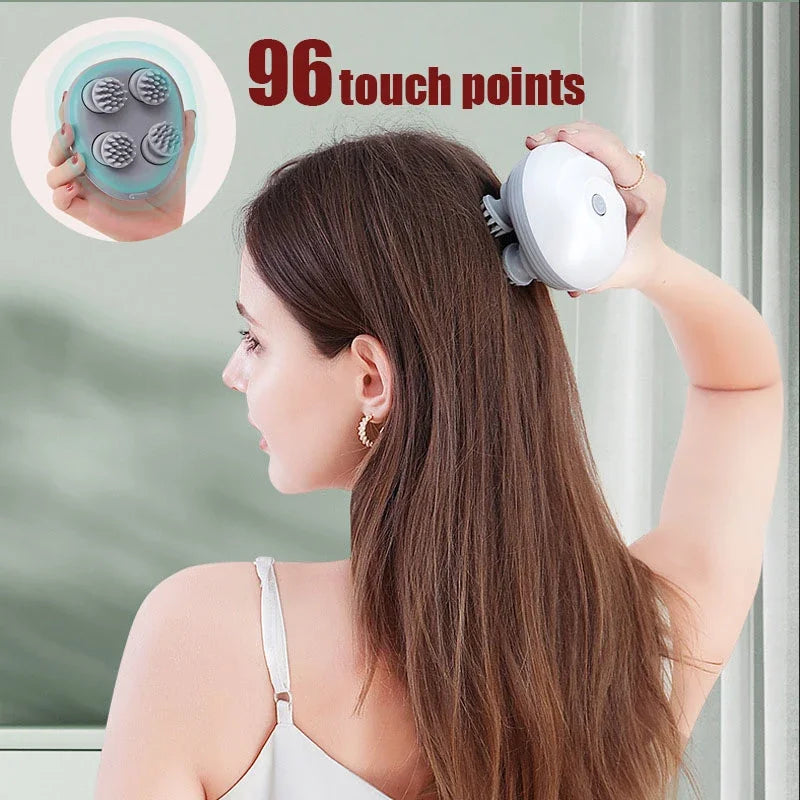Electric Head Massager USB Rechargable Scalp Massager Body Massage Health Care Shoulder Neck Deep Tissue Kneading Massage Gift