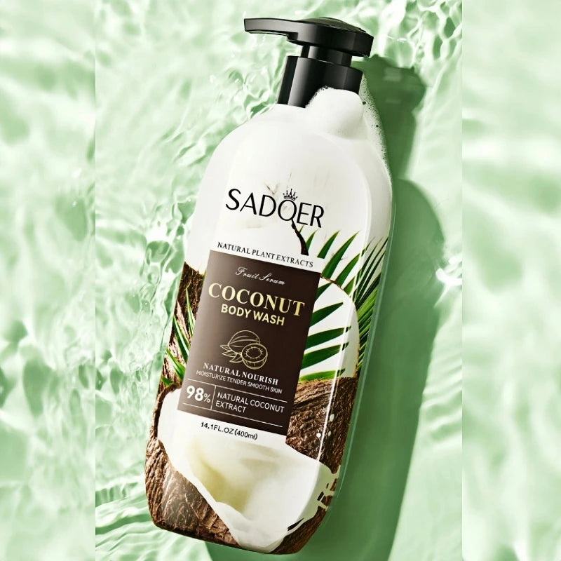 400ml of Gentle Coconut Shower Gel, Rich in Coconut Extract, Coconutamide Mea and Other Ingredients, with a Rich Coconut Scent, Long-Lasting Fragrance after Use, Light Foam Like a Cloud, Both Dense and Delicate, It Can Moistu