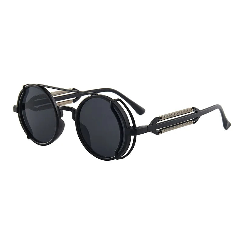 Retro Classic Steampunk Sunglasses UV400 Round Frame Design Colored Lenses Glasses Eyewear Gothic Men Women Sunglasses Steampunk