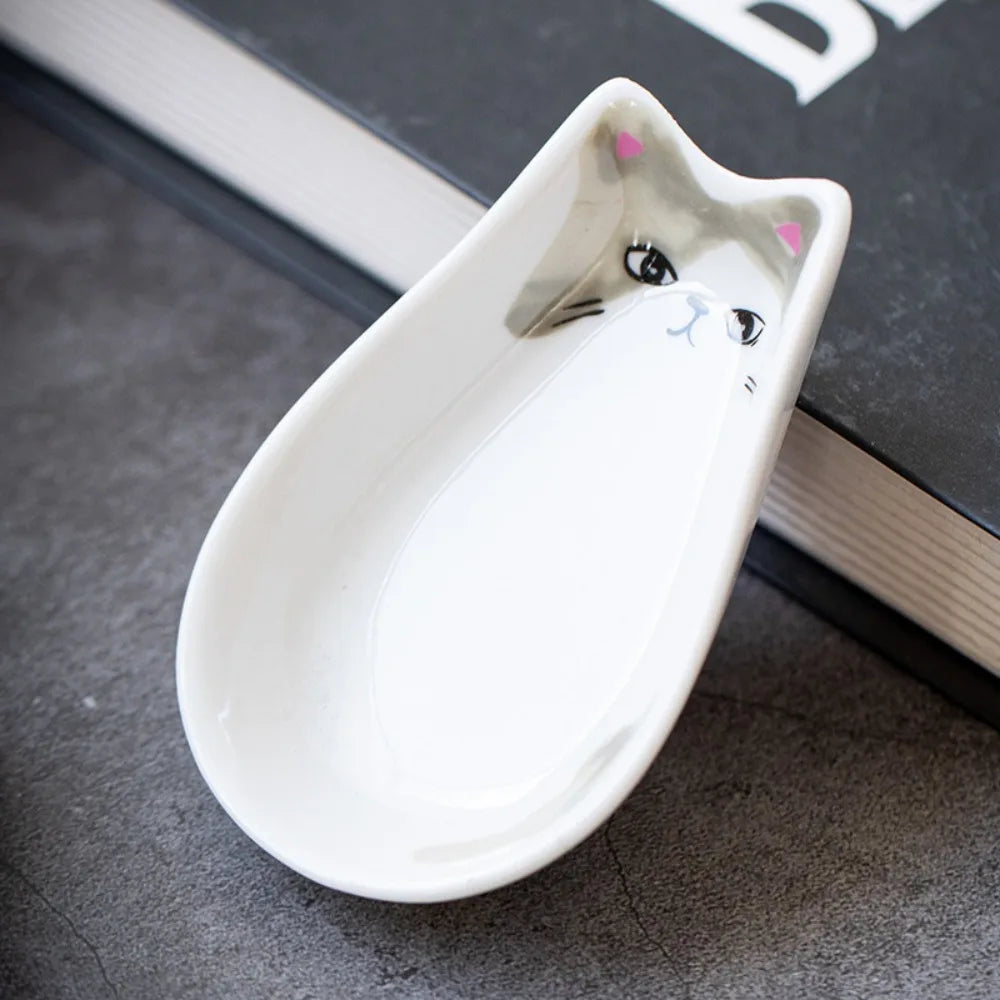 Kitchen Tableware Accessories Decorative Kitten Shaped Mustard Fruit Snack Tray Seasoning Plate Dessert Dish Sauce Dish
