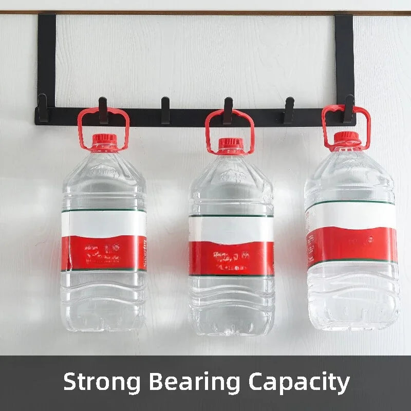 Hooks Over The Door 5 Hooks Home Bathroom Organizer Rack Clothes Coat Hat Towel Hanger Bathroom Kitchen Accessories