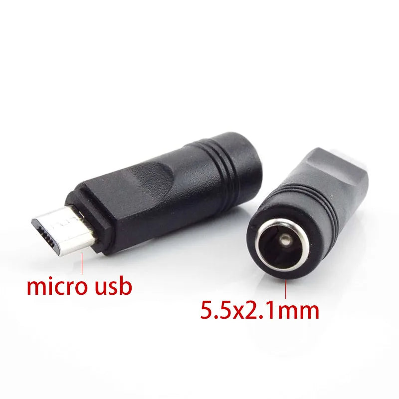 DC Female power Jack 5.5*2.1mm To USB 2.0 Male mirco type c Plug Female Jack 5V Connector converter Adapter for Laptop q1