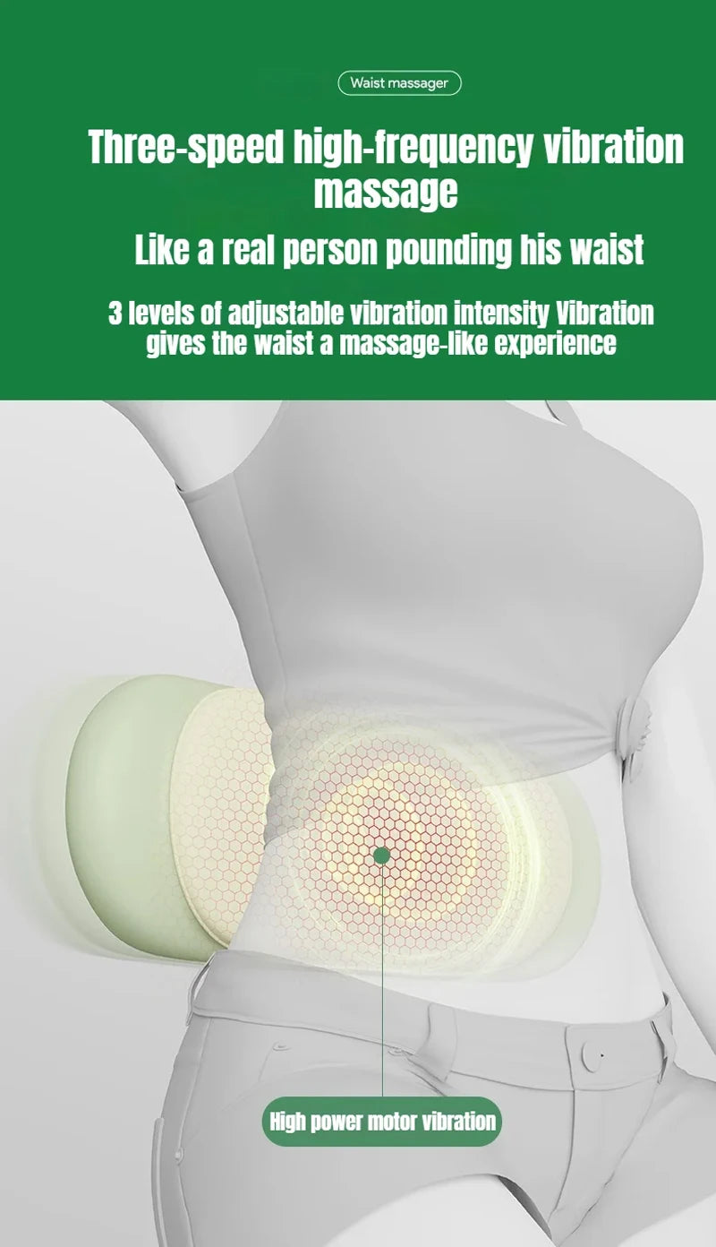 Electric Lumbar Massager Waist Back High-Frequency Vibration Massager Waist Spine Support Airbag Traction Massage Machine