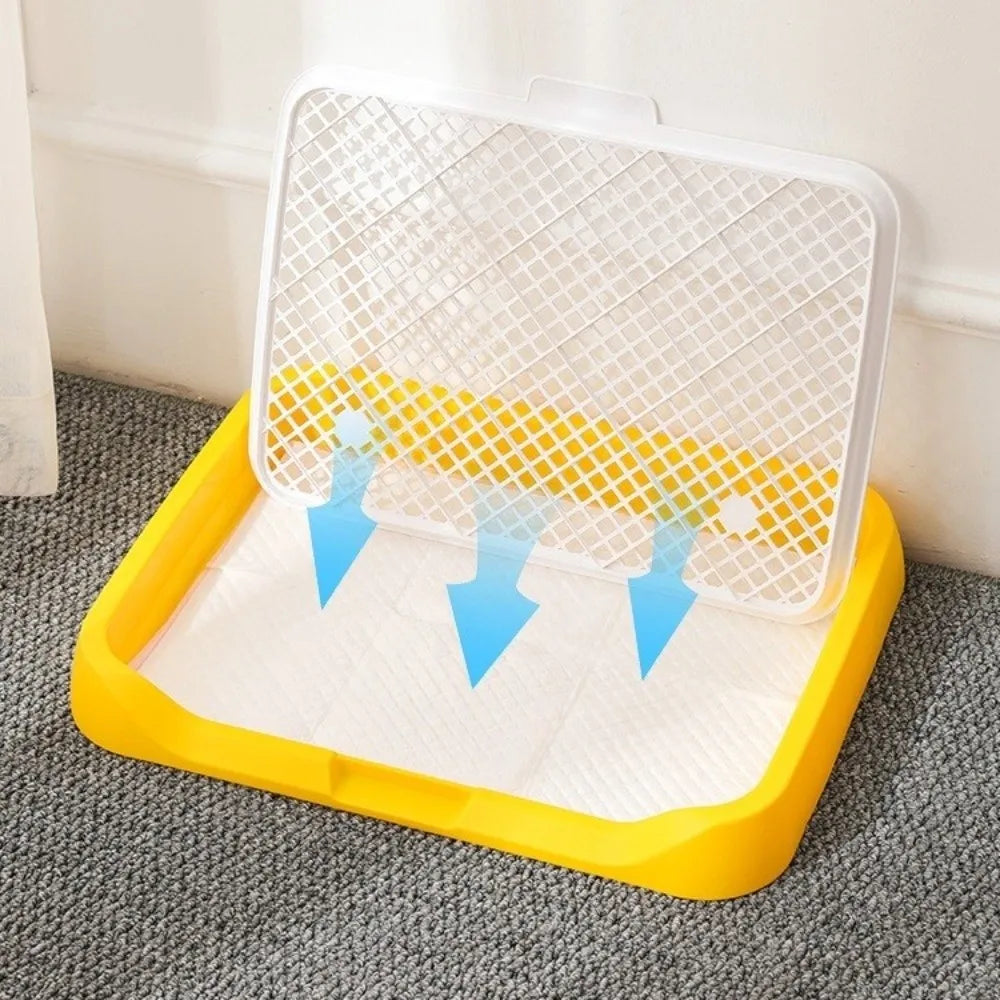 Pet Urine Basin Splash-Proof Dog Training Toilet Removable Net Mesh Dog Potty Toilet Open Top Plastic Pet Potty Pads Indoor Use