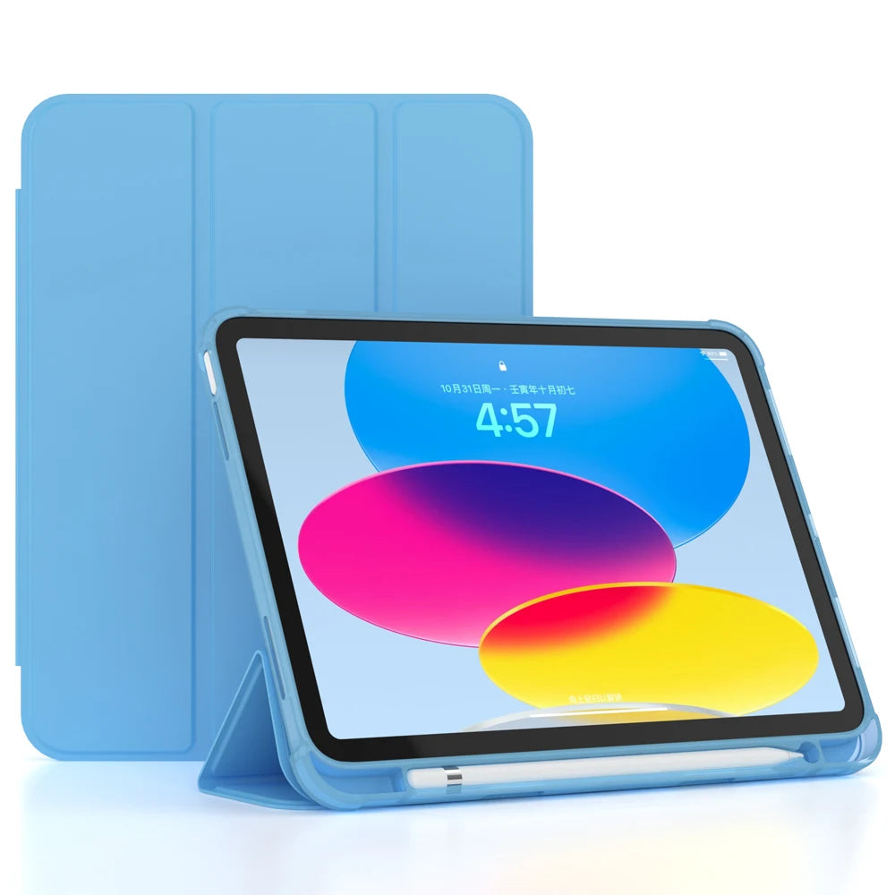 For iPad 10 10th Generation Case with Pencil Holder Silicone Back Cover For iPad Pro 11 Air 5 10 9 10 2 9th 10th Gen 2022 A2696