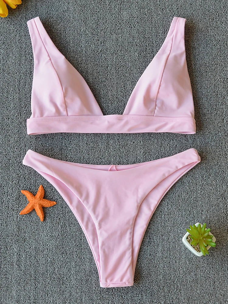 Bikini 2025 Micro Sexy Swimsuit Women Push Up Swimwear Two Piece Bikini Set Solid Bather Bathing Suit Swim Suit Female