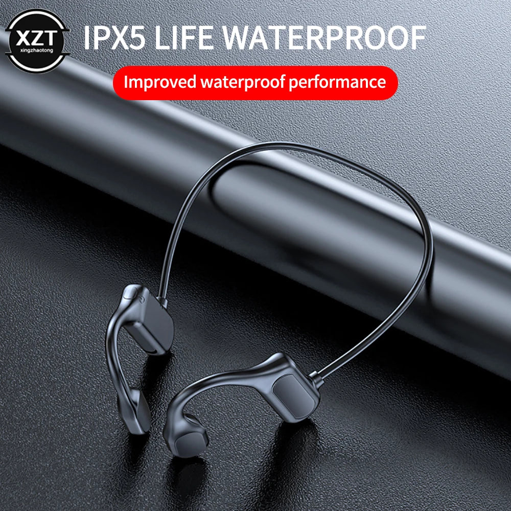 Waterproof BL09 Bluetooth 5.0 Wireless Headset Sports Stereo headphone Bone Conduction Audio Equipment Outdoor with Microphone