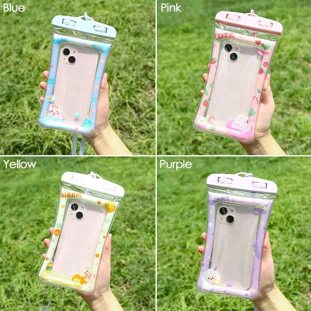 Waterproof Cartoon Phone Pouch Drift Diving Swimming Bag Underwater Dry Bag Case Cover For Phone Water Sports Beach Pool Skiing