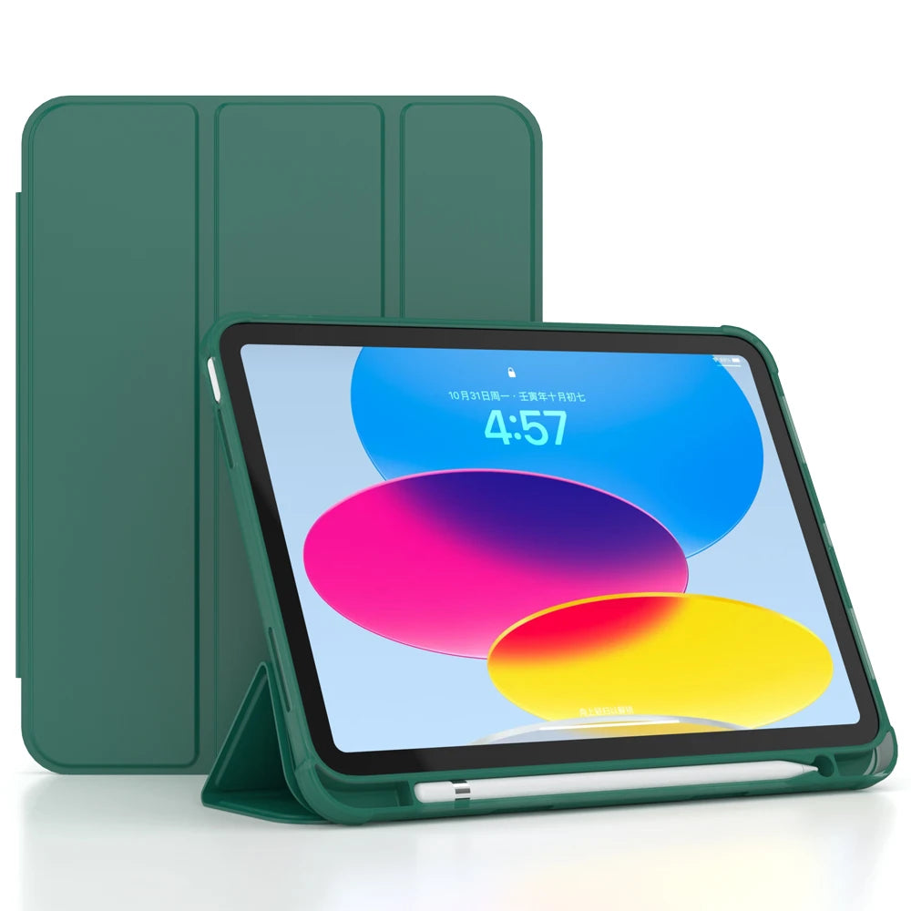 For iPad 10 10th Generation Case with Pencil Holder Silicone Back Cover For iPad Pro 11 Air 5 10 9 10 2 9th 10th Gen 2022 A2696