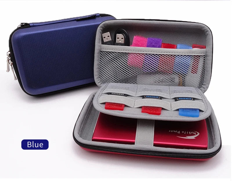 Hard Drive Case Tidy External Protective Storage Bag Electronics Gadget Cable Pouch Earphone SD Card,U Disk and Portable HDD SSD