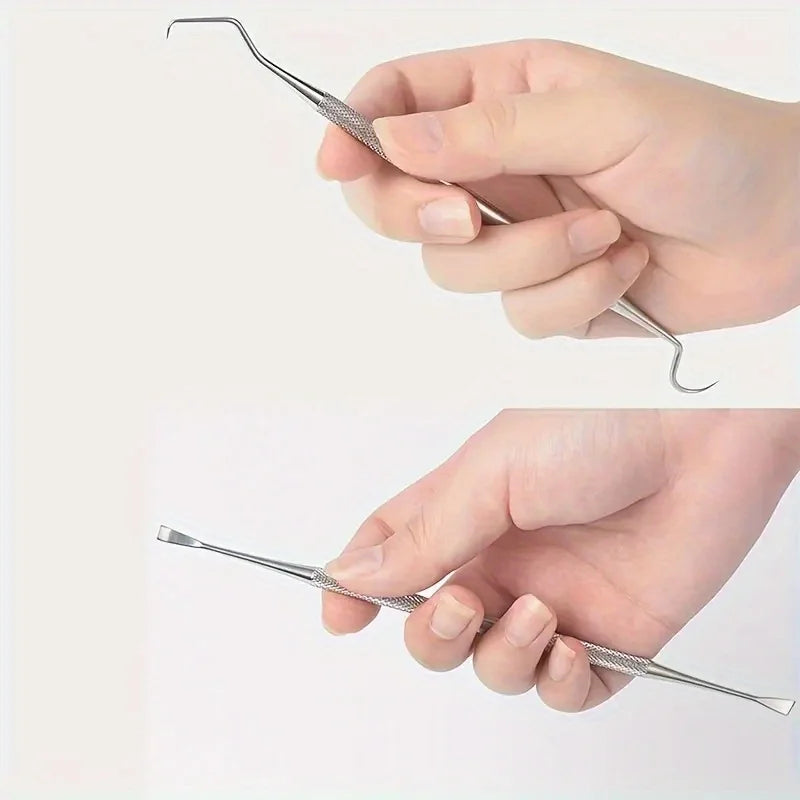 Tooth Cleaning Kit, Including Case, Tongue Scraper, Tweezers Scrapers Debris Removers,Toothpick Tools, Featuring Non-Slip Handle