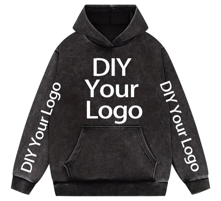 Washed Retro Hoodies 5 Colors 100%Cotton Hoody Customized Personalized Pattern Customization Pullover Team Logo Company Logo