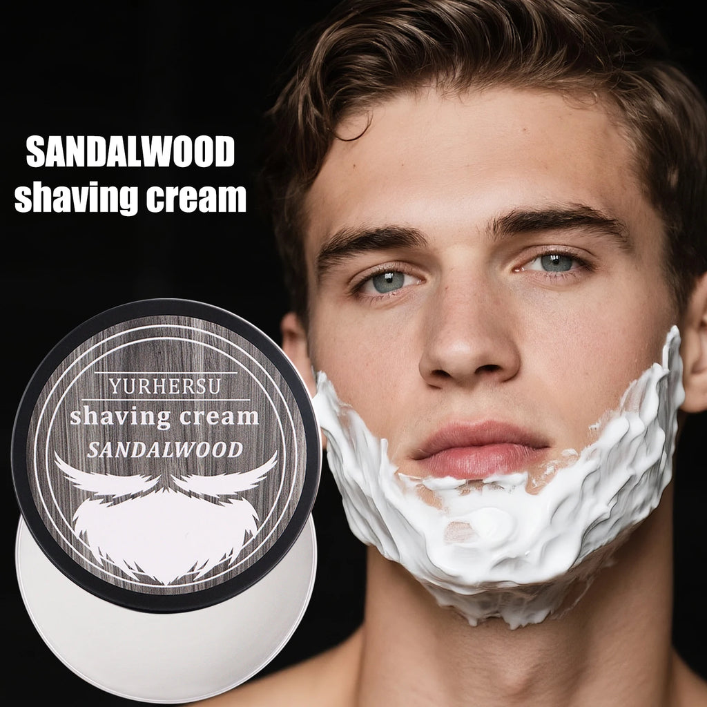 Sandalwood Shaving Soap 80g, Natural Glycerin Based, Rich Lather for Men, Barber Grade, Luxury Shave, Moisturizing & Soothing