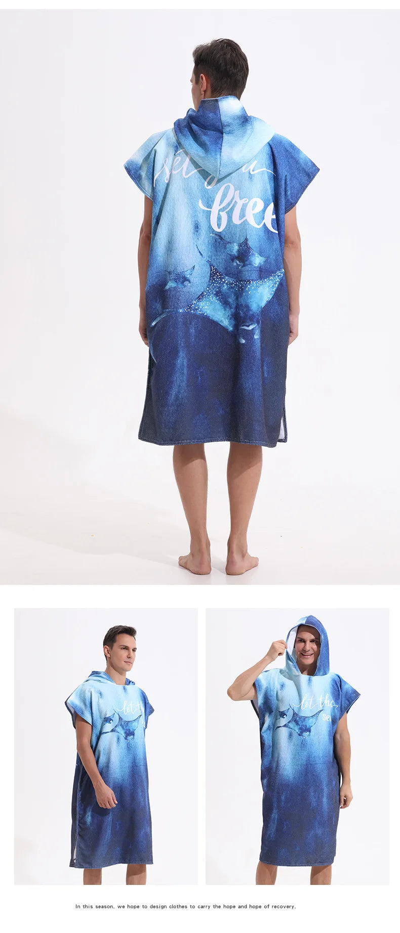 Microfiber Hooded Towel Men Women for Swimming Beach Travel Quick Dry Changing Robe Cape Bath Towel Bathrobe Surf Poncho
