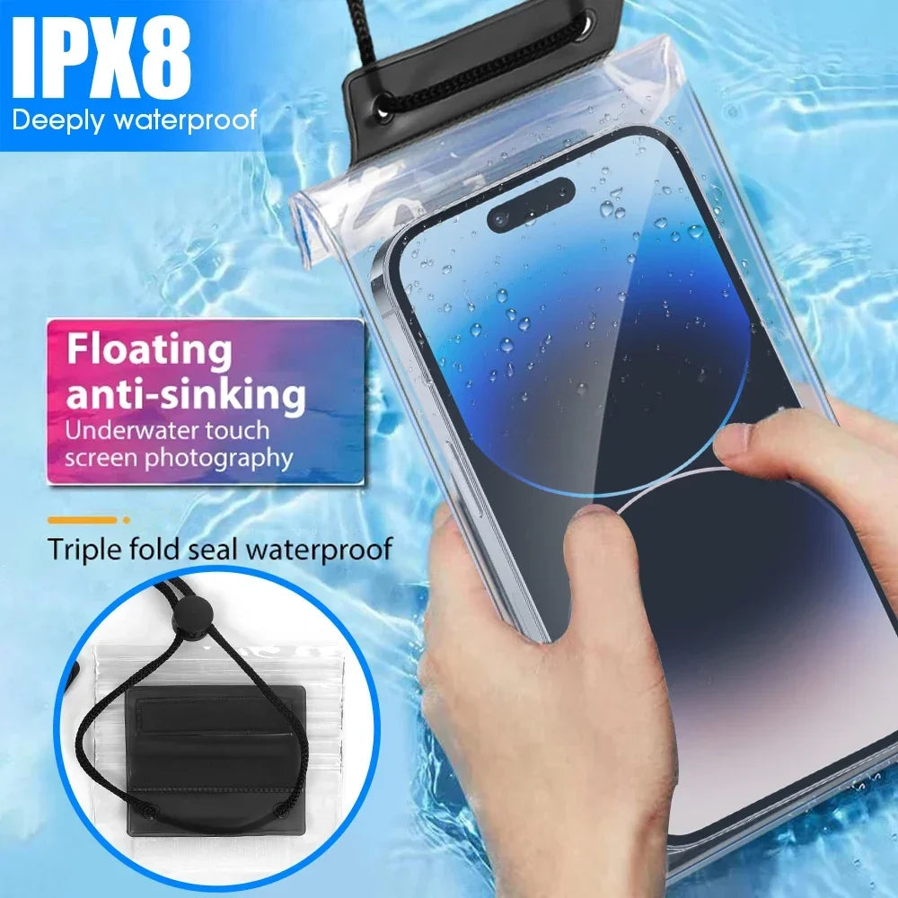 IPX8 Universal Waterproof Phone Case Water proof Bag Mobile Cover for iphone 13 14 15Pro Pouch Coque Underwater Cases Protector