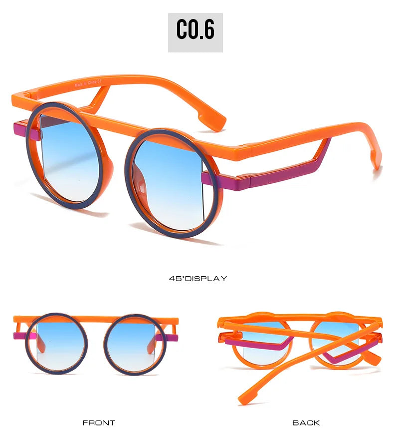 Retro Punk Style Small round Sunglasses UV400 Gradient Shades Unisex Fashion Sun Glasses for Men And Women