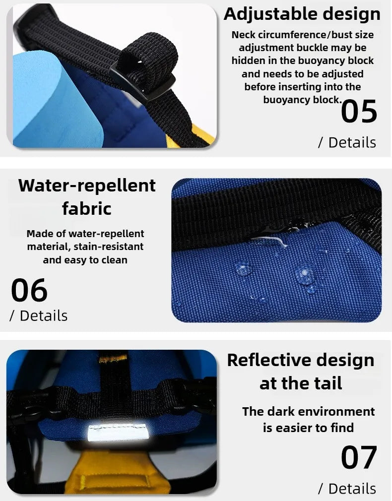 2 in 1 Summer Dog Swimming Rescue Vest Harnesses Adjustable Dogs Life Saving Jacket Swim Chest Strap Walking Out Vest Harnesses