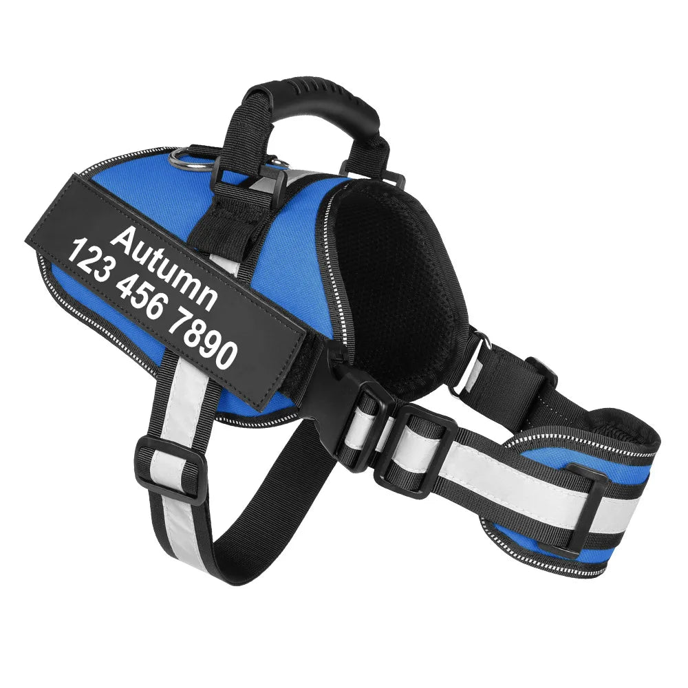 Harness For Dogs Breathable Adjustable Dog Vest Harness Pet NO PULL Vest Reflective For Medium Large Dog With Name Collar Patch