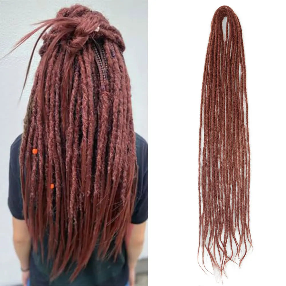 Synthetic 24 Inch Dreadlocks Extensions Dreads Locs Crochet Hair for Women 20 Strands Handmade Soft Locs Braids Double Ended