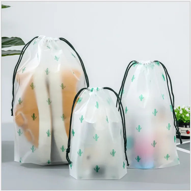 Transparent Drawstring Swimming Bags Beach Sea Gym Storage Bag Swimsuit Dry Bag Waterproof Outdoor Travel Portable PE Pouch