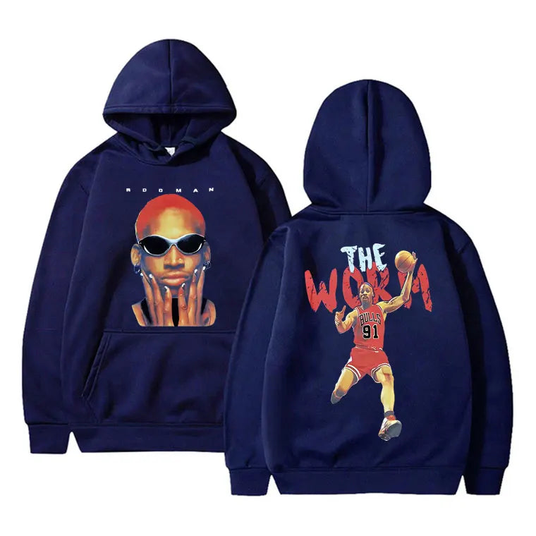 Vintage The Worm Dennis Rodman Graphics Hoodie Men Women Hip Hop Fashion Oversize Sweatshirt Harajuku Boys Basketball Streetwear