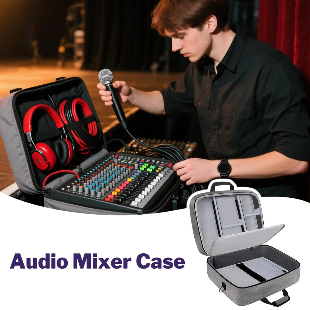 Audio Mixer Bag Large Recording Equipment Bag DJ Mixer Protective Bag Compact Audio DJ Mixer Case with Adjustable Storage Sound