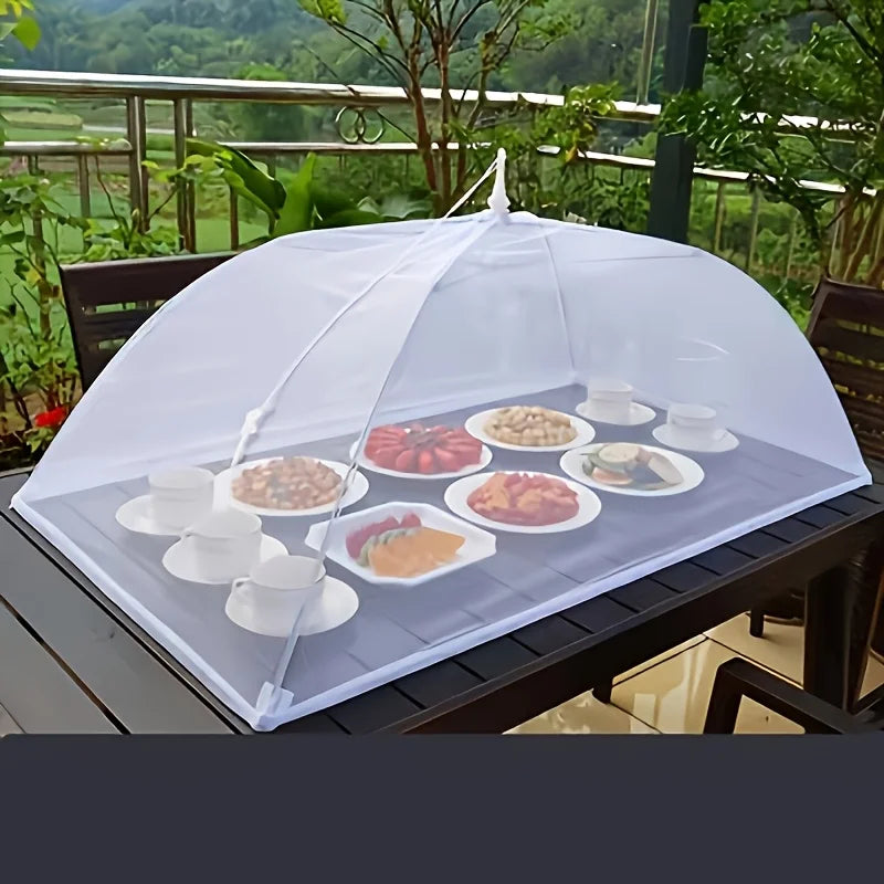 Large Pop-Up White Mesh Food Tent - Foldable and Washable Insect Protection Perfect for Outdoor Dining and Gatherings