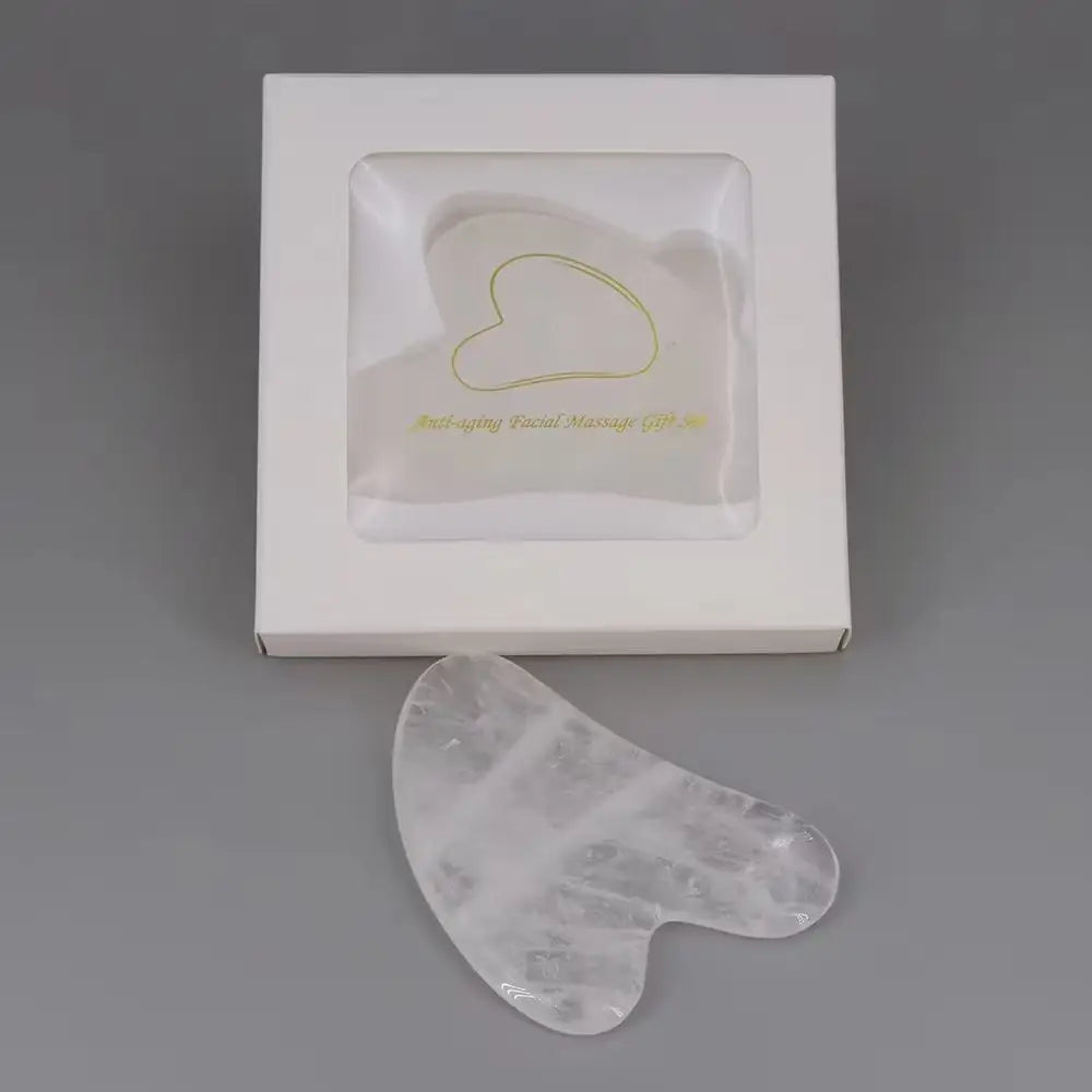 Natural Stone Gua Sha Scrapers (Rose Quartz/Amethyst/Jade) - Face Neck Back Body Massage Tools