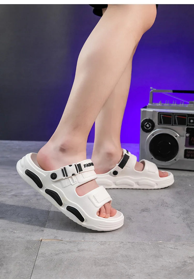 Men's Cloud Soft Thong Slippers Two-Way Wear Thick Bottom Waterproof Non-Slip Driving Comfortable Summer Sandals