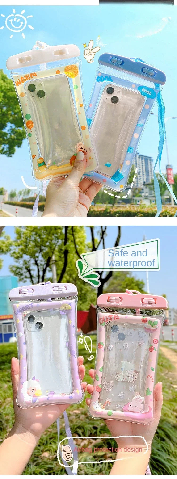 Universal Waterproof Phone Pouch with PVC Airbag Underwater - Touchscreen Case for Swim and Diving 도매 Льготы