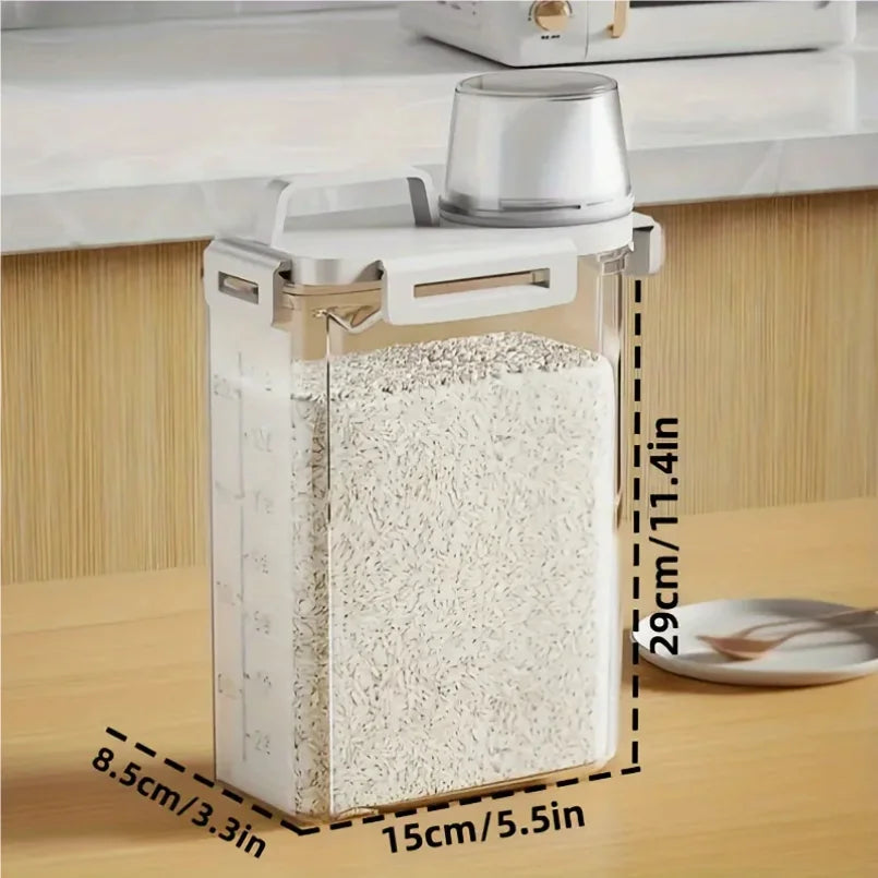 1PC sealed storage container 2.5L portable food storage box with lid suitable for storing grains, flour, rice in the kitchen