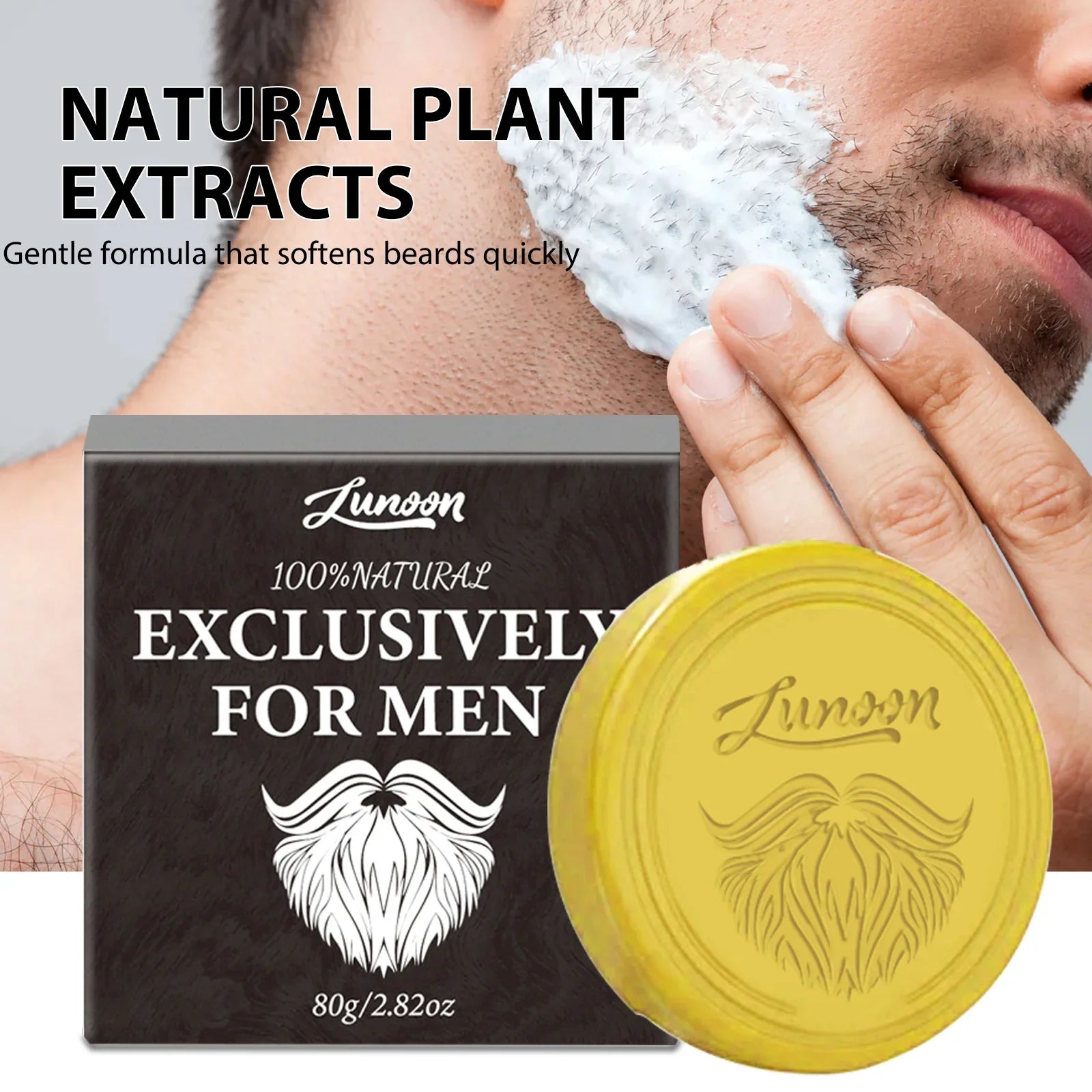 Man Shaving Soap Gentle Clean Keep Fresh Smooth Texture Foam Rich Reducing Irritation Men Beard Care Soap Effect Protect