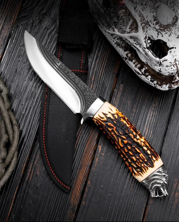 Kitchen-Friendly Meat Cutting Tool - Compact Straight Knife for Portability and High-Hardness Slicing - Ideal for Eating Meat