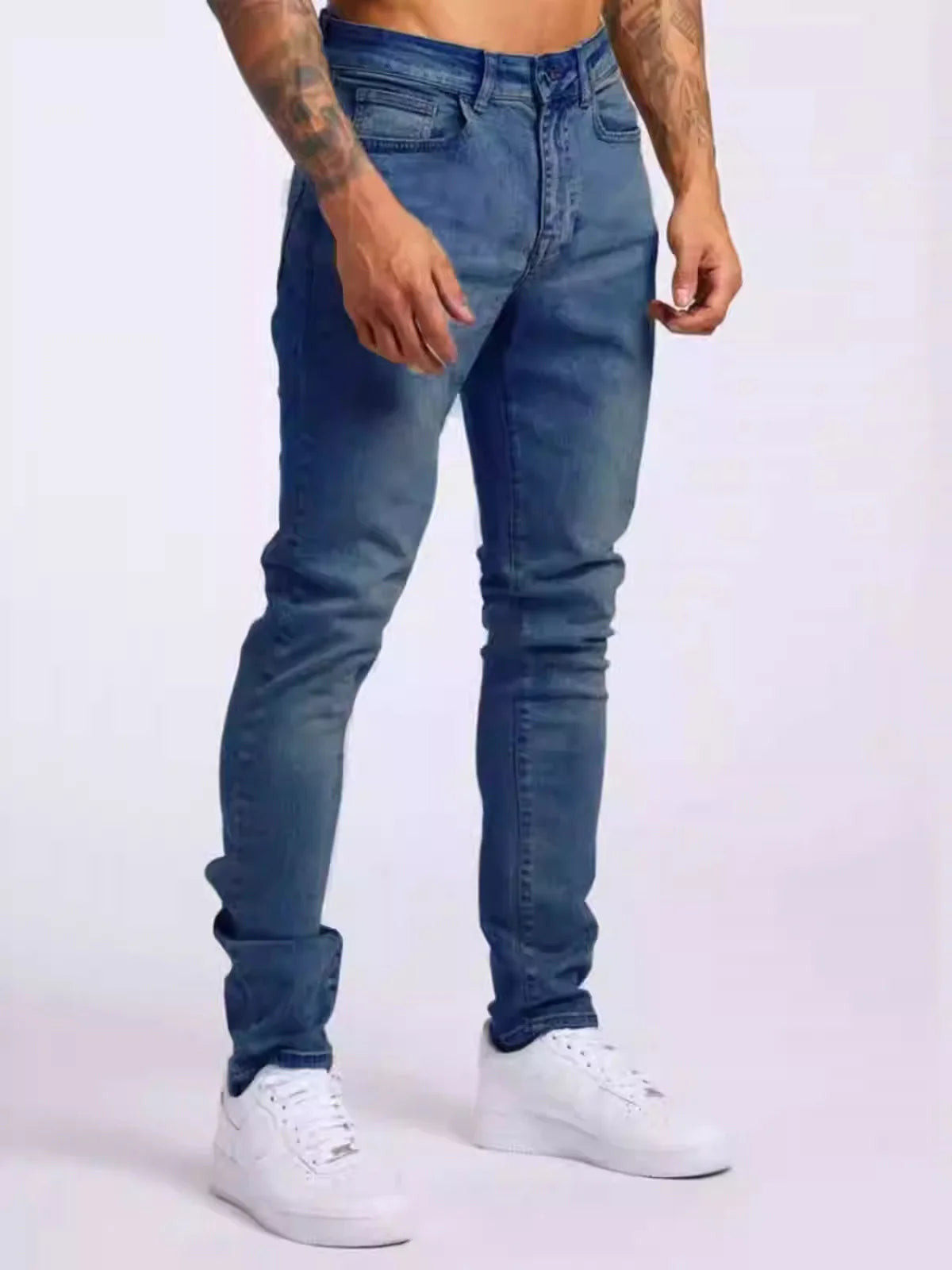 2025 new men's slim fit classic slim fit jeans casual street style casual men's slim fit jeans men's slim fit pencil jeans