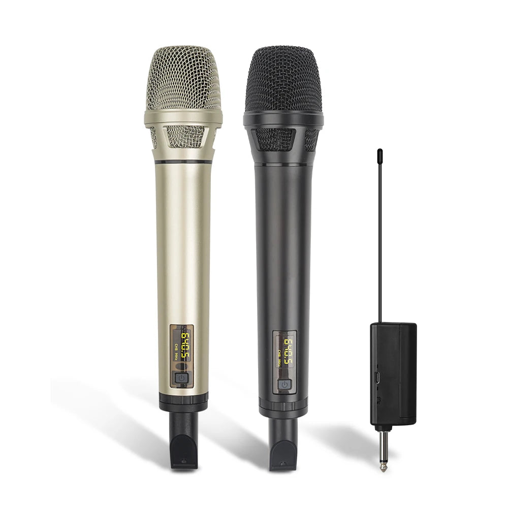 Universal Wireless Handheld Microphone UHF Intelligent Dynamic Mic LED Display For Conference Live Performance
