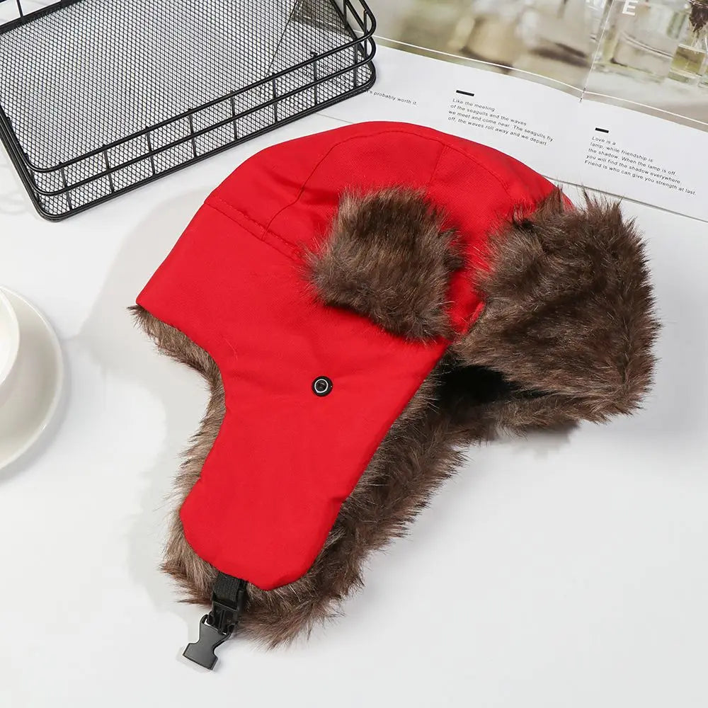 Men Women Trapper Bomber Hats Russian Ushanka Warm Winter Fur Earflap Ski Hat