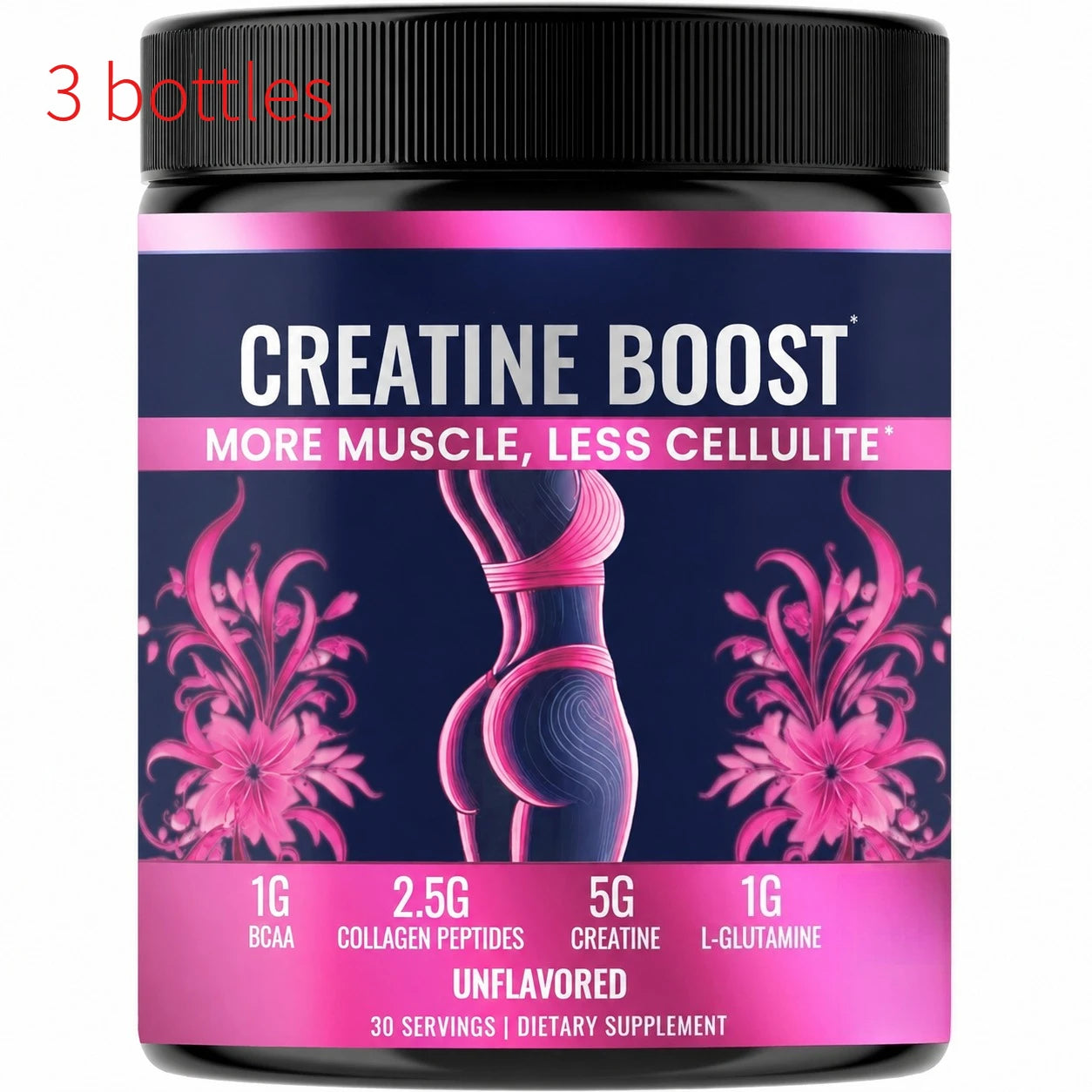 Creatine Powder for Women 5g Monohydrate with Collagen Peptides BCAA L-Glutamine Unflavored 30 Servings Daily Wellness Support
