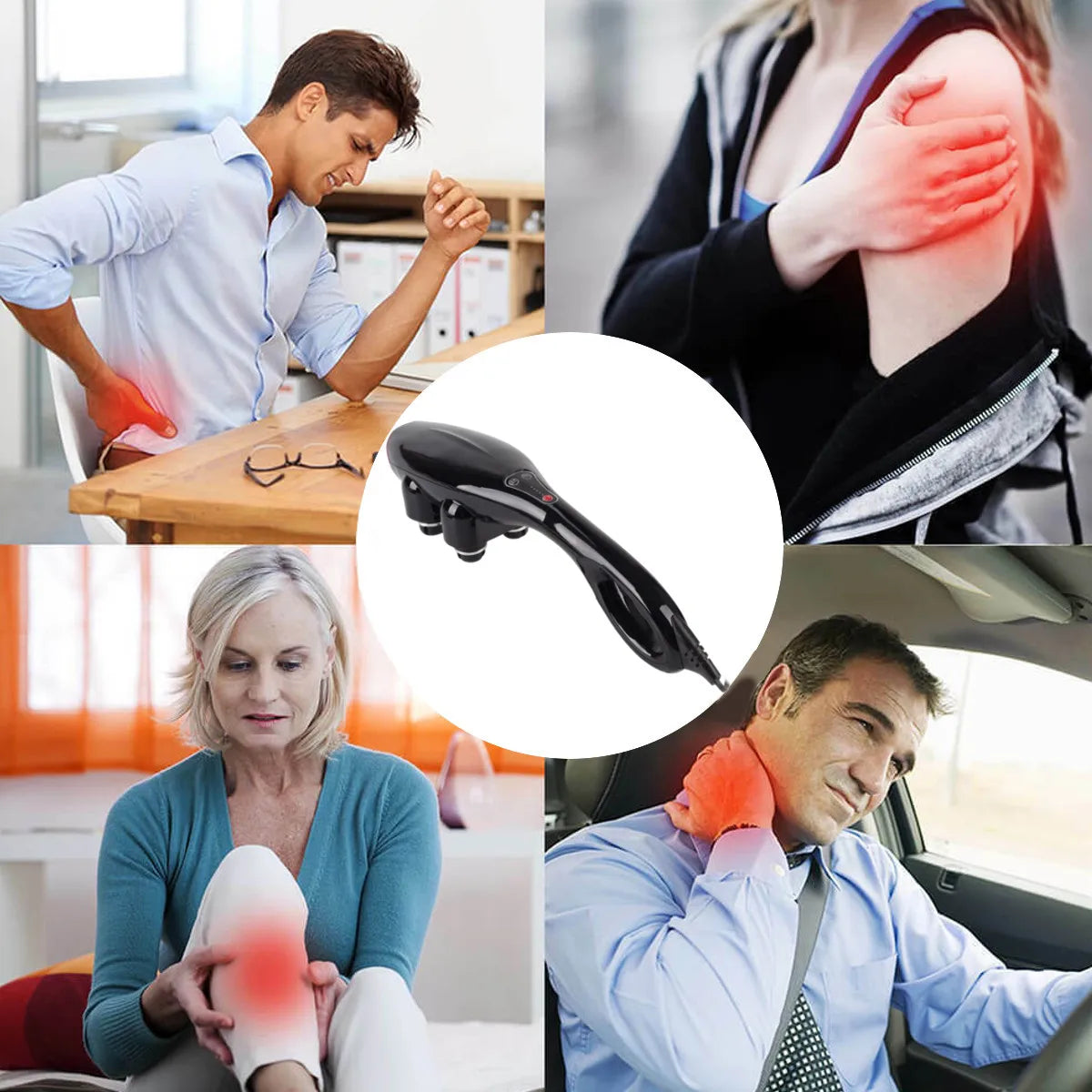 Four-head powerful multifunctional vigorous king massager, neck, waist and legs, whole body household electric massage stick