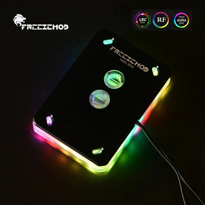 FREEZEMOD CPU Water Block With Thermometer Monitor For AMD AM5 AM4 AM3 AM2 CPU Water Cooler 5V ARGB AURA SYNC