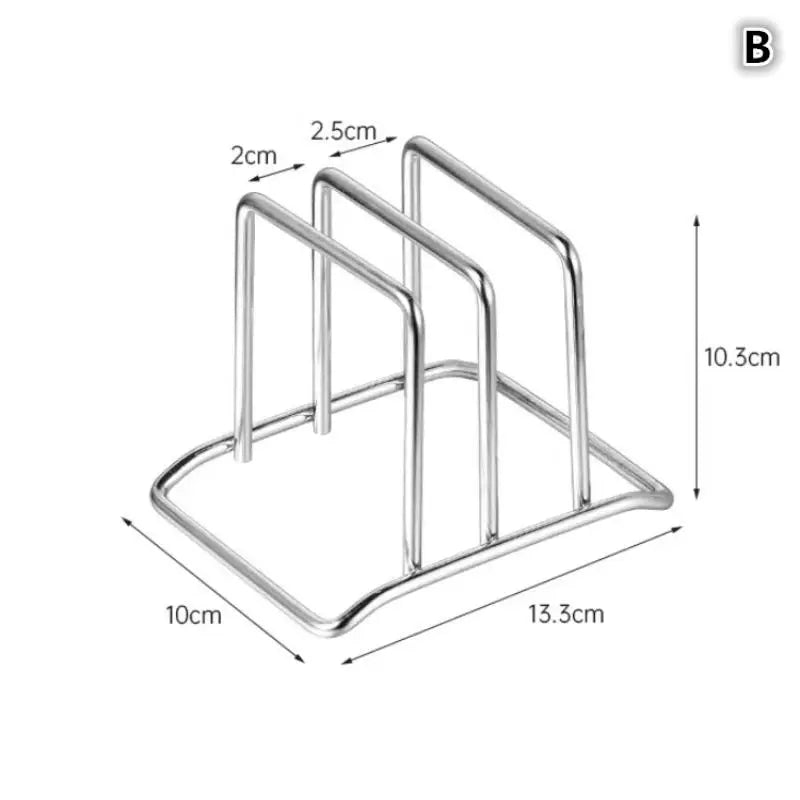 kitchen Storage Solution Rustproof Pot Lid Rack Stainless Steel Storage Rack Multifunctional Chopping Board Organizer For Home .
