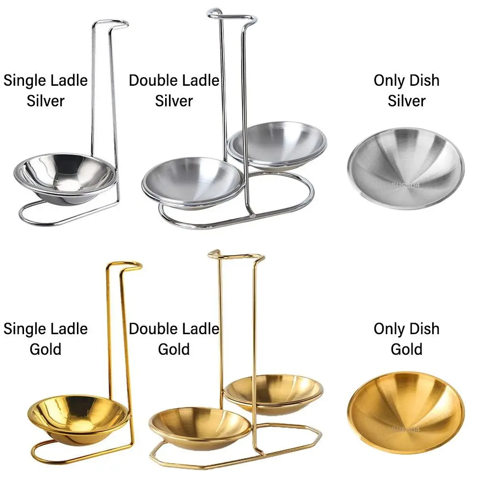Kitchen Accessories Vertical Single/Double Ladle Spoon Utensil Rack Soup Spoon Rest Stand without plate Tableware Storage Shelf