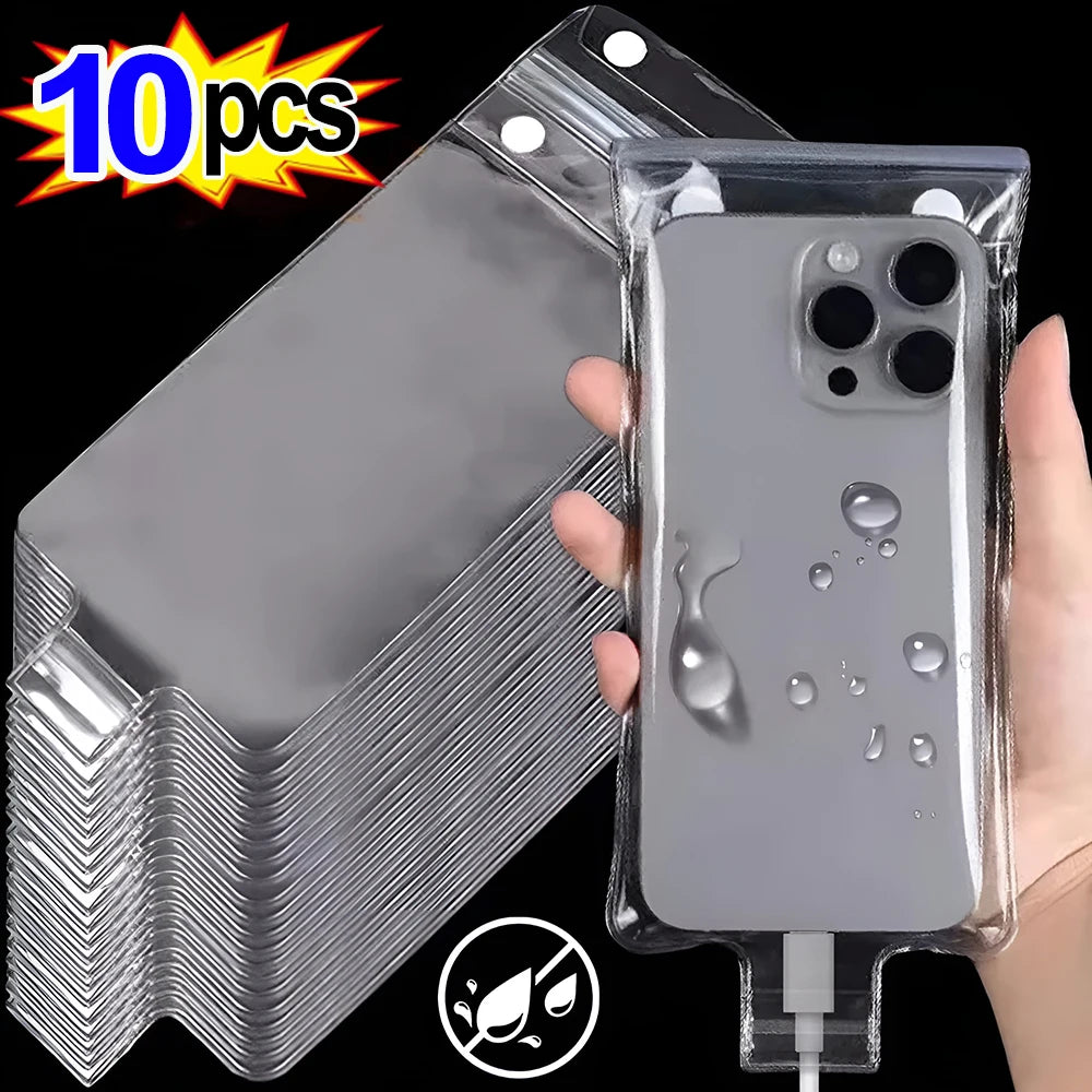 1-10pcs Waterproof Phone Bag Motorcycle Phone Case Touch Screen Heavy Duty Rainproof Pouch for Cycling with Charging Port Access