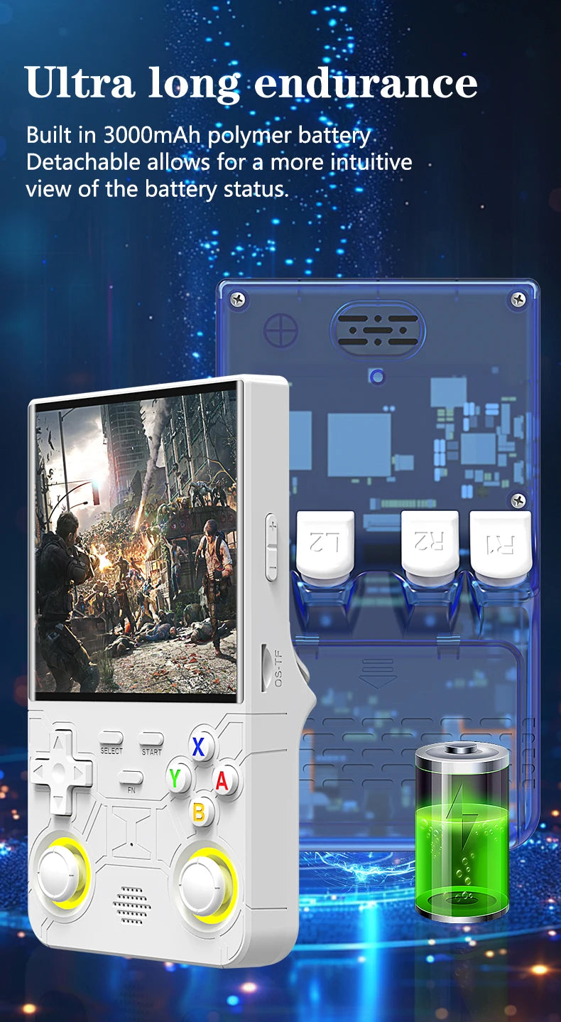 R36 Ultra Console Portable Retro Game 4‘’ IPS Screen Handheld Game Players Emulator Pocket Video Player 64G/128G 20000+ Games