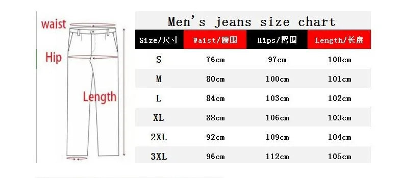 European and American New Style Tight and Personalized Popular Jeans 2024 Fashion Men's Elastic Solid Color Slim-fit Pants