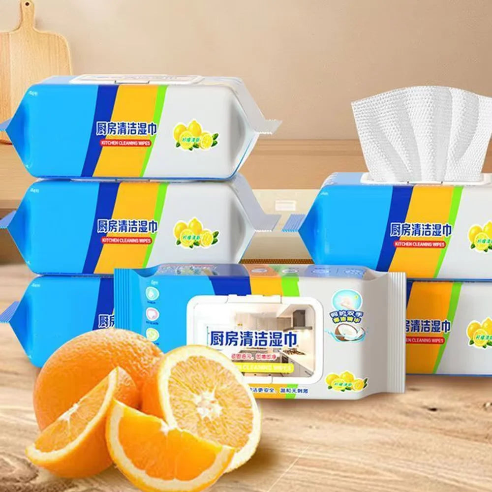Kitchen Wipes To Remove Oil and Dirt Household Cleaning Hood Special One Wipe Clean Wet Paper Towels Disposable Facial Wipes