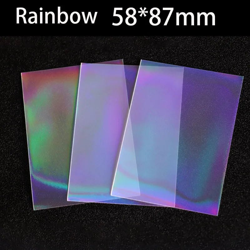 50PCS Laser Heart fireworks butterfly Flashing Holographic Transparent Clear Card Film Sleeves Super Idol Photo Protector Cover